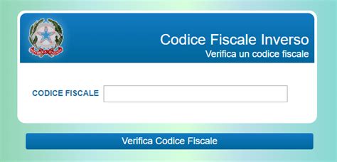 controllo codice fiscale inverso.